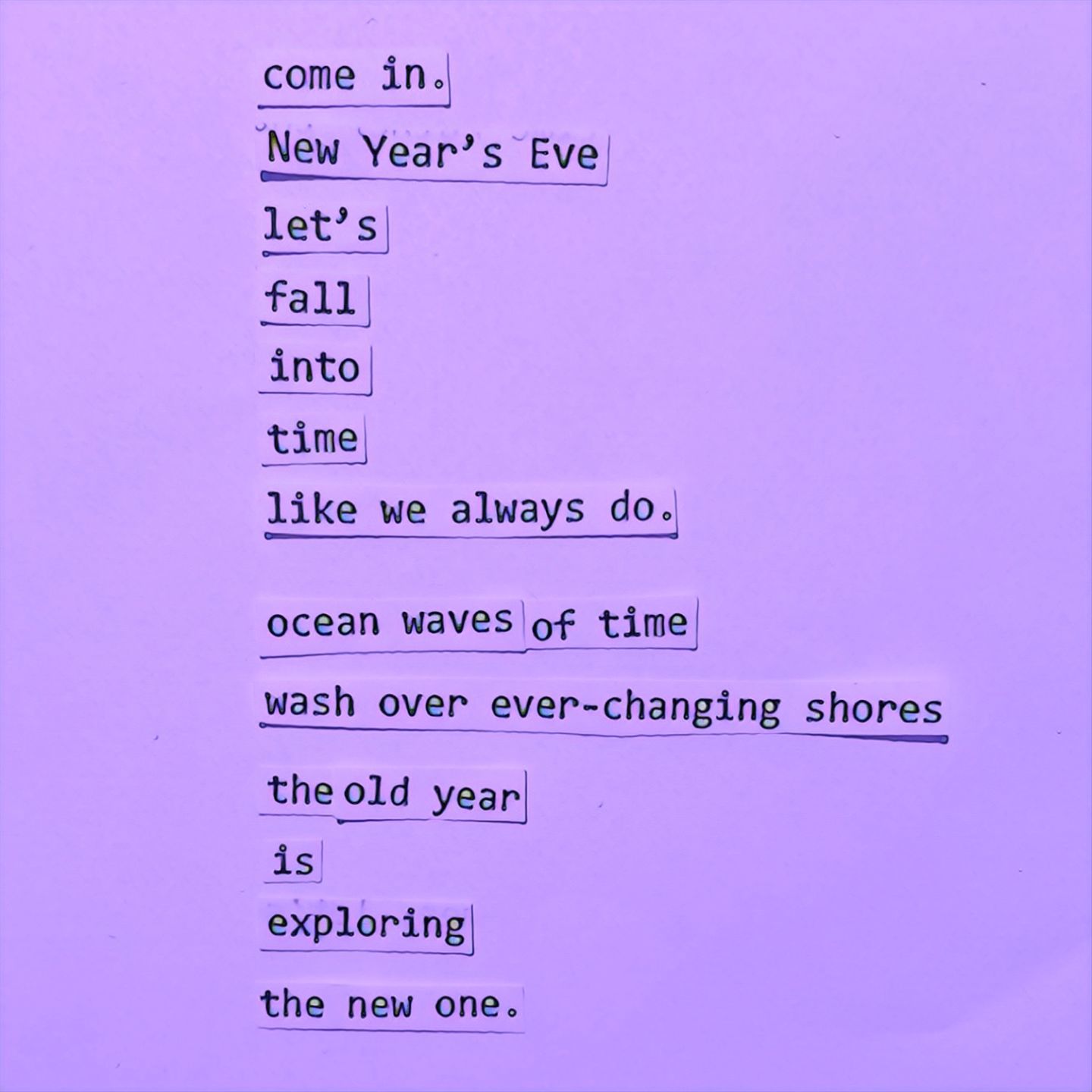 This old year is exploring the new one